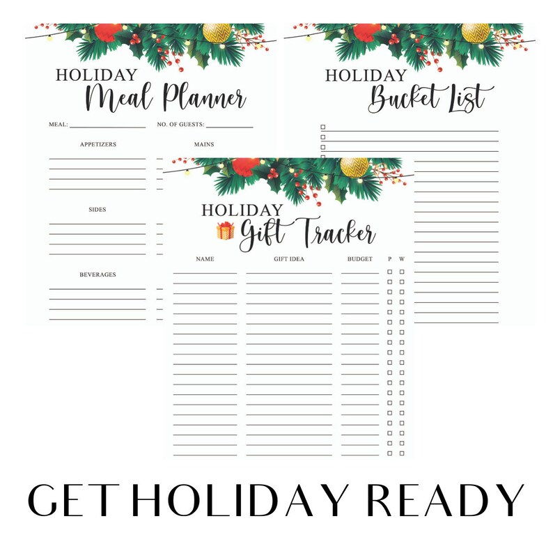 Holiday Organizational Templates  PRINTABLE Gift Tracker image 1