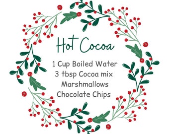 2" Hot Cocoa Recipe Tag