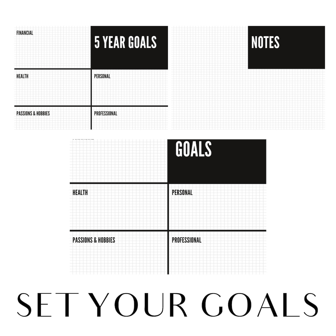 Goals Template PRINTABLE Goal Planning Kit Goal Worksheet Etsy