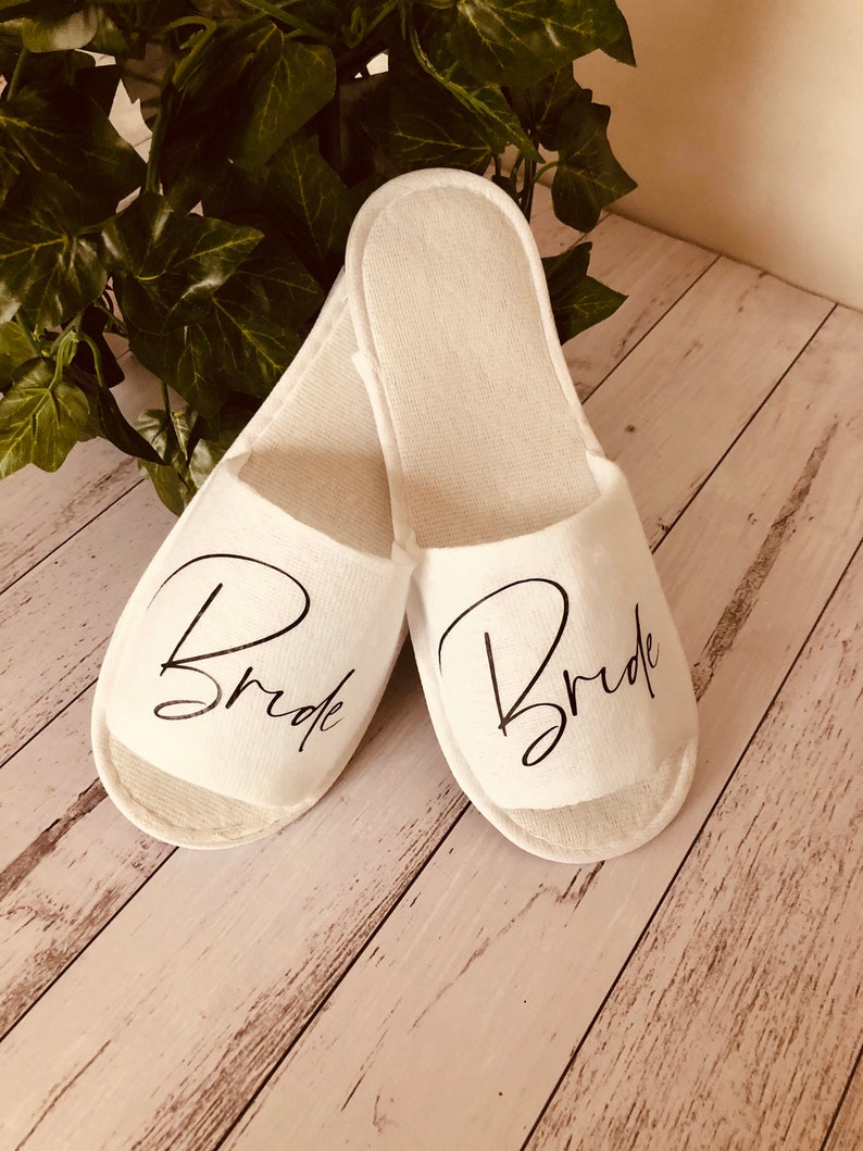 Wedding slippers Bridal slippers Personalised Hotel Etsy