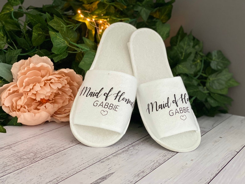Wedding slippers Bridal slippers Personalised Hotel | Etsy