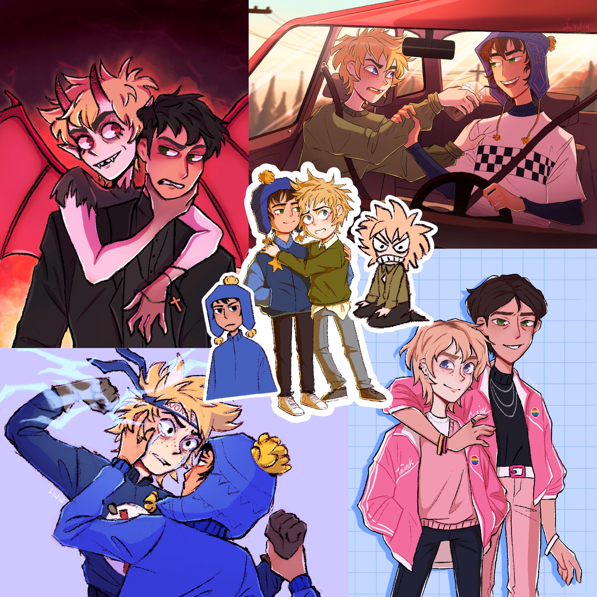 South Park- Tweek x Craig collage Postcard for Sale by midnight