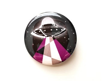 UFO Aegosexual Pride Button - Pride Pin - LGBTQIA+ Pride UFO Pinback Buttons - Aegosexual Flag