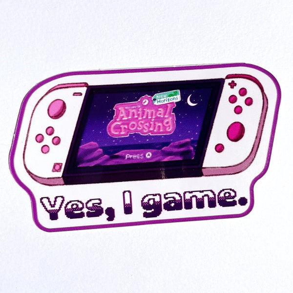 Animal Crossing New Horizons Die Cut Vinyl Sticker - Yes, I Game Sticker - Animal Crossing Sticker - Animal Crossing