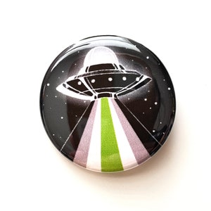 UFO Agender Pride Button - Pride Pin - LGBTQIA+ Pride UFO Pinback Buttons - Agender Flag