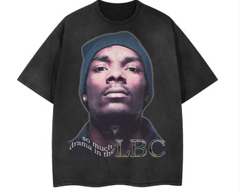 Snoop Dogg big face vintage look rap t shirt LBC Long Beach Oversized