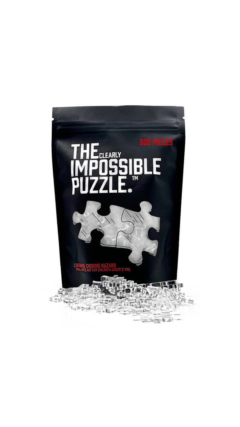 Father's Day Gift for Puzzlers - The Clearly Impossible Puzzle - Clear Impossible Jigsaw Puzzle Acrylic Choose 500, 360, 200 or 100 Pieces