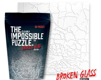 BROKEN GLASS Clear Impossible Jigsaw Puzzle Acrylic 161 Pieces custom laser cut HARD Adult Quarantine