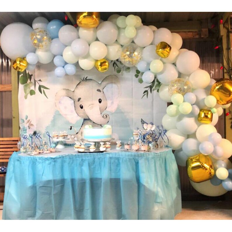 124PCS Baby Boy Blue Balloon Garland Kit With Blue Green Etsy