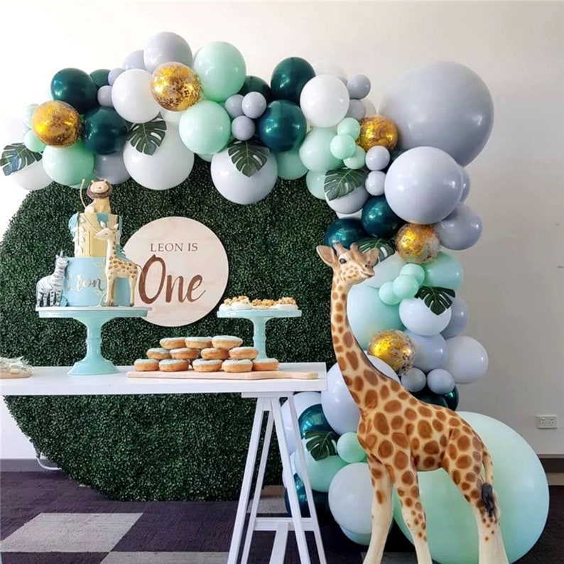 safari theme baby shower balloon arch