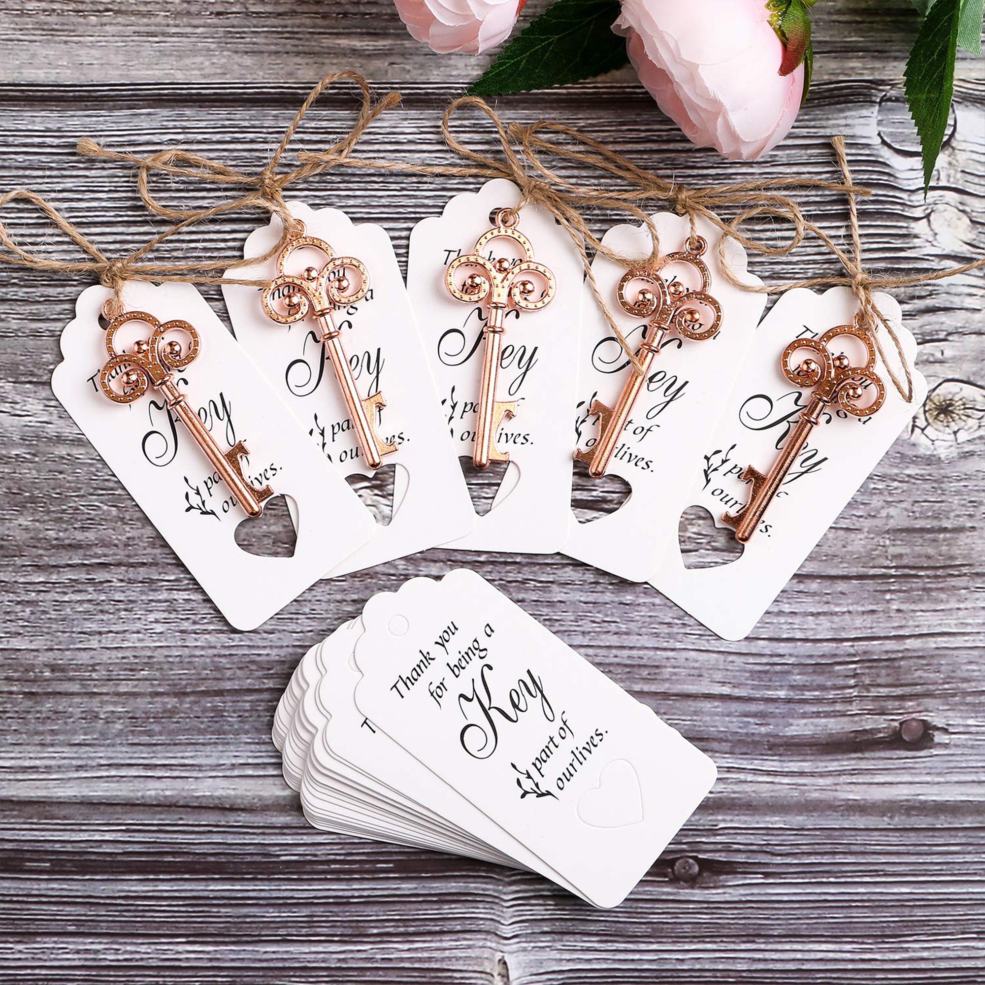 Romantic Wedding Souvenirs Skeleton Bottle Opener Tags Favor Guest Party Gifts 
