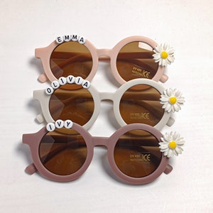 Personalisierte Name Sonnenbrille für Mädchen-Kleinkind Sonnenbrillen-Gänseblümchen Blume Sonnenbrille-Niedliche Kinder Sonnenbrille, Baby Mädchen Geschenk Bild 7