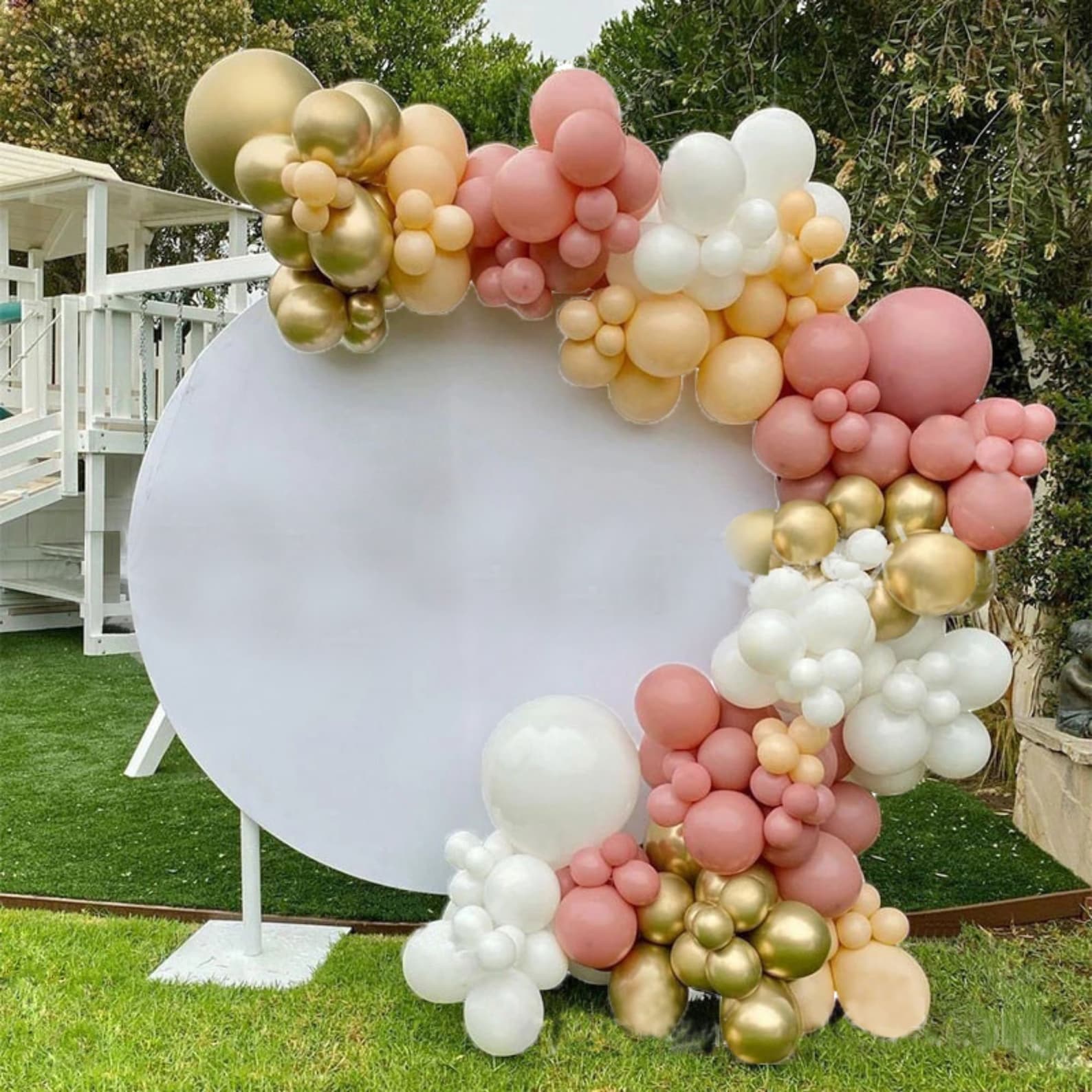 160PCS Retro Dusty Pink Peach Balloon Garland Arch Kit Gold Etsy