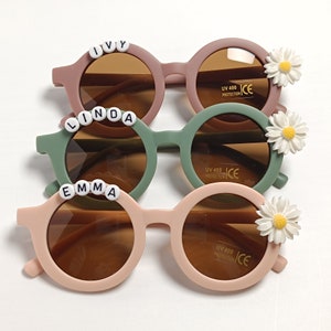 Personalisierte Name Sonnenbrille für Mädchen-Kleinkind Sonnenbrillen-Gänseblümchen Blume Sonnenbrille-Niedliche Kinder Sonnenbrille, Baby Mädchen Geschenk Bild 10