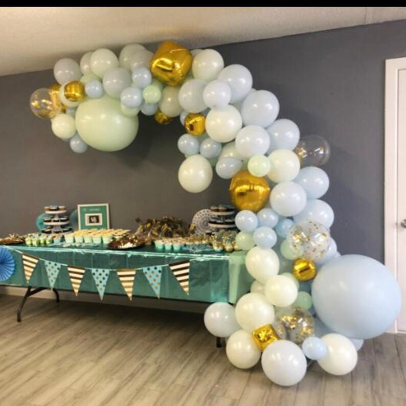 124PCS Baby Boy Blue Balloon Garland Kit With Blue Green Etsy