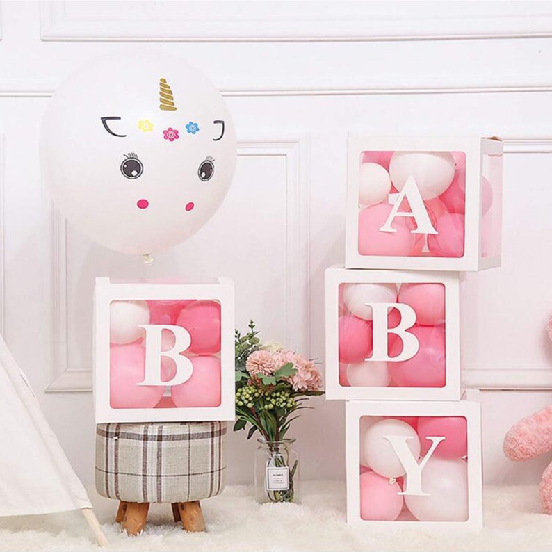 Baby Shower Boxes Party Decorations Baby Shower Blocks Etsy