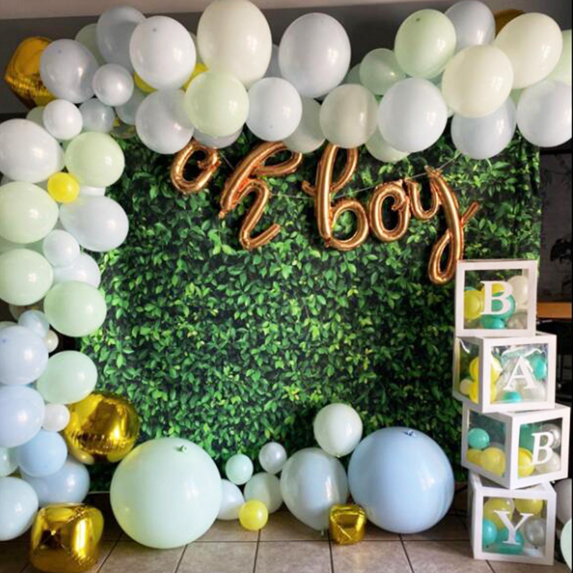 124PCS Baby Boy Blue Balloon Garland Kit With Blue Green Etsy Australia