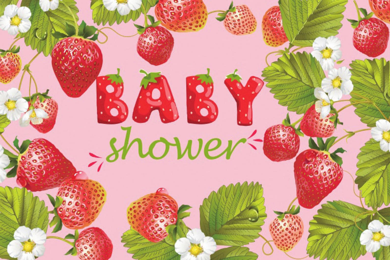 Strawberry Baby Shower Backdrop Party Decoration for Berry Etsy