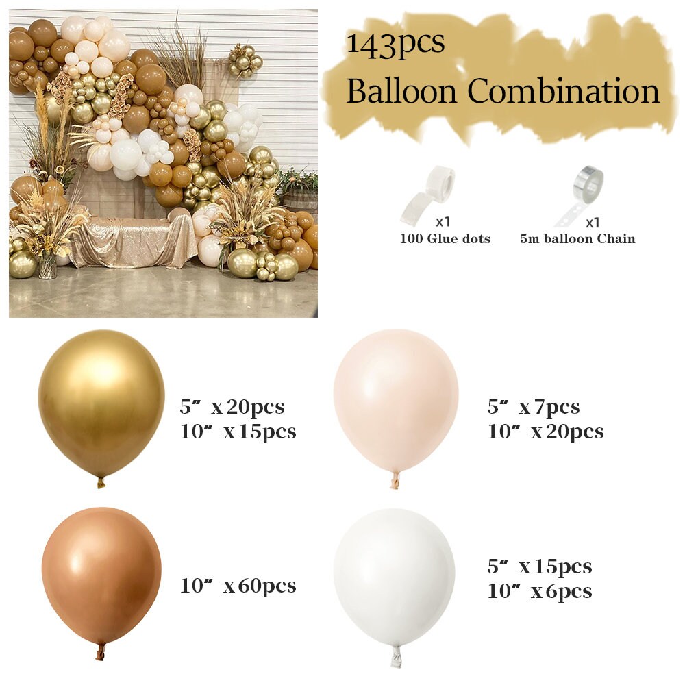 143PCS Neutral Boho Baby Shower Balloon Garland Arch Kit Etsy