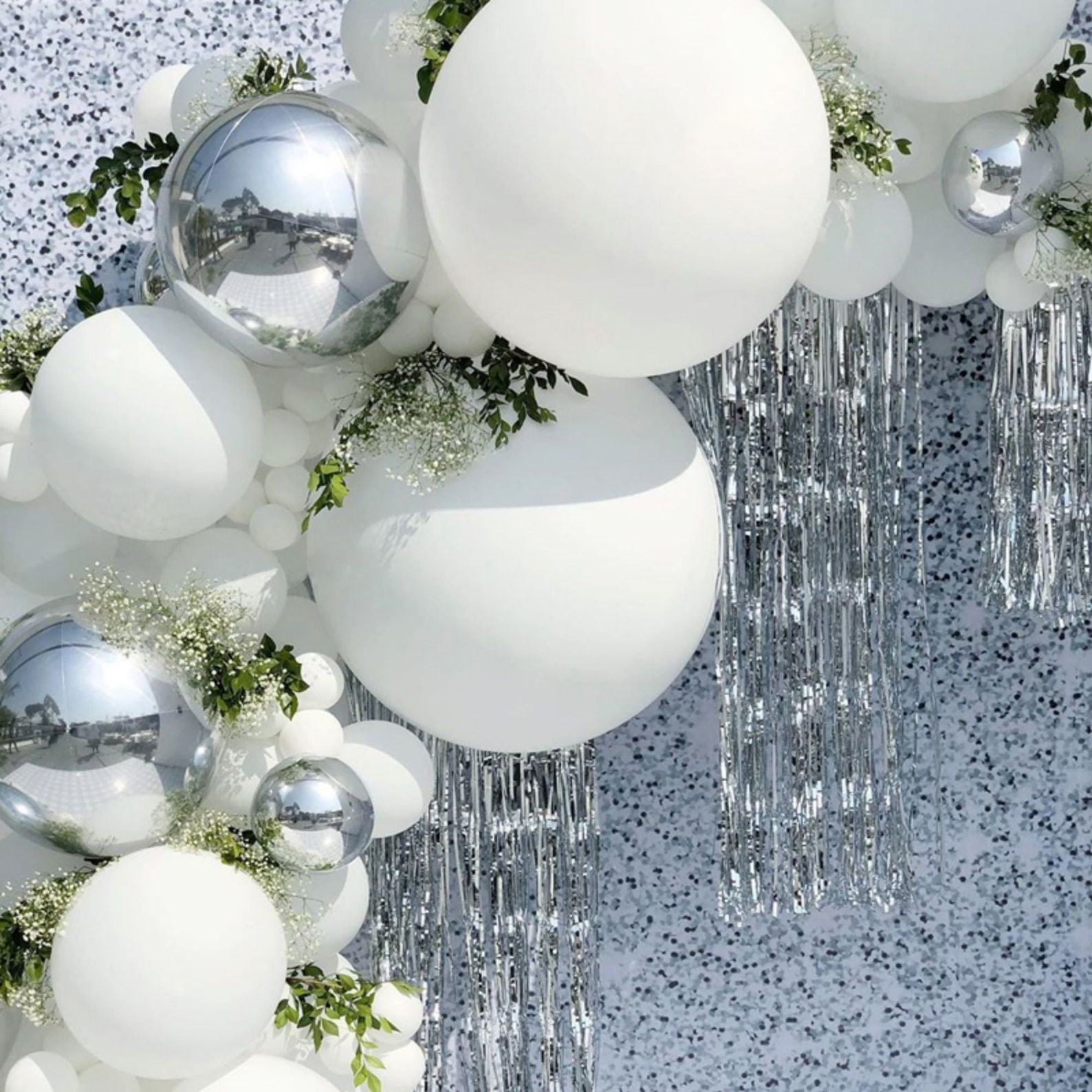 White Wedding Backdrop Balloon Garland Kit Bridal Shower Etsy