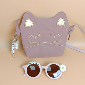 Kleinkind Kleine Mädchen Personalisierte Geldbörse Katze Kitty Crossbody Erste Handtasche Kinder Baby Geburtstag Geschenk