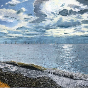 Original Ölgemälde am Meer, Original Öl Wandmalerei, Wandkunst Für Haus oder Büro, Leinwand Wandkunst, Seelandschaft Malerei, Dekor, Ölfarbe