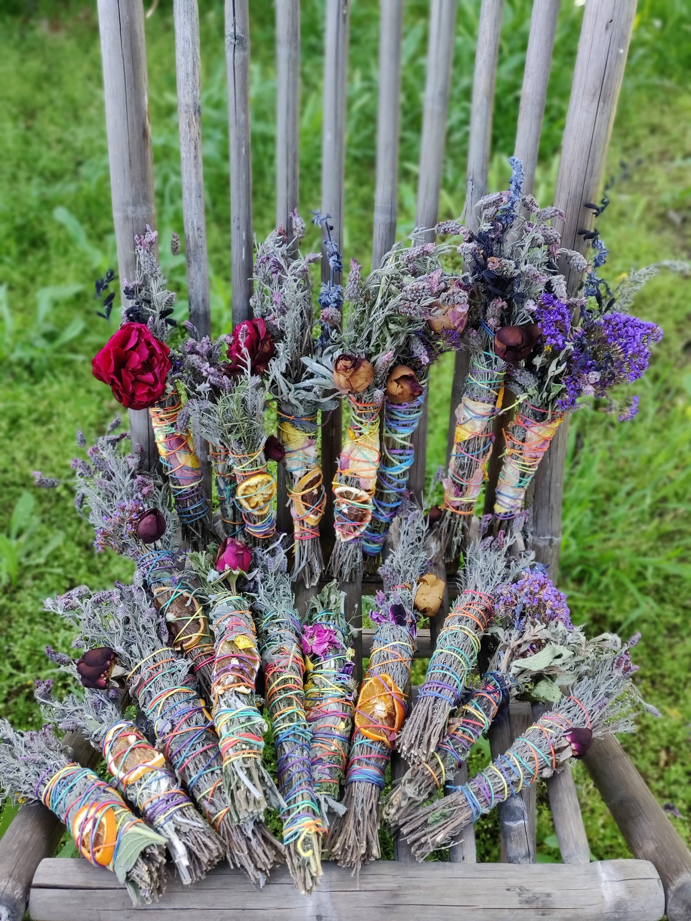 Smudge Stick Wand One Herbs Flowers Love Magick Sage Etsy