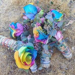 Smudge Stick Wand (One) - Herbs, Flowers, Love, Magick, Sage, Handmade, Local, Bundles, Bundle