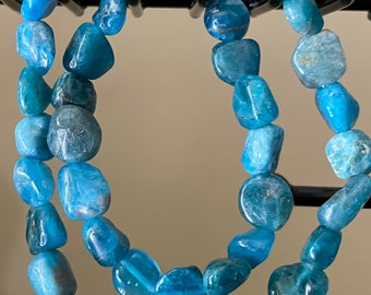 Adult-Child Matching Bracelets: Blue Apatite