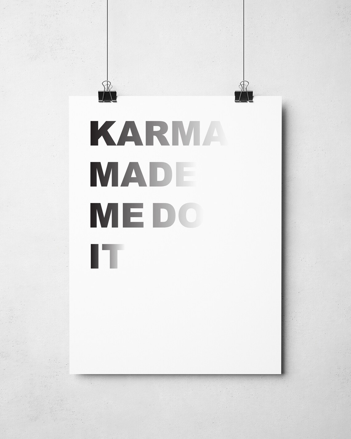 KARMA Wall Art Print Gallery Wall Typography Karama Made Etsy