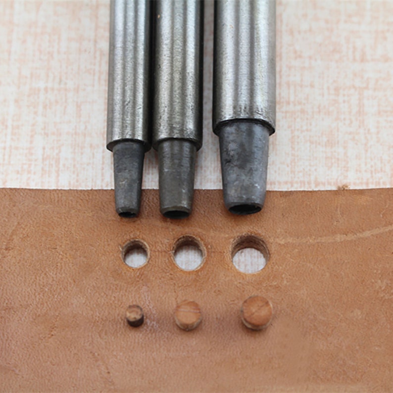 Leather Carving Tools Leather Round Hole Punch Thick Material Special Punching Tool Leather Tool Set. Leather Stitching Round Punch