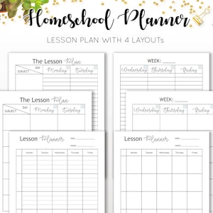 Homeschool Planner Lesson Plan Ultimate Undated Printable Curriculum Academic Monthly Schedule Organizer Calendar College Inserts PDF Refill image 3