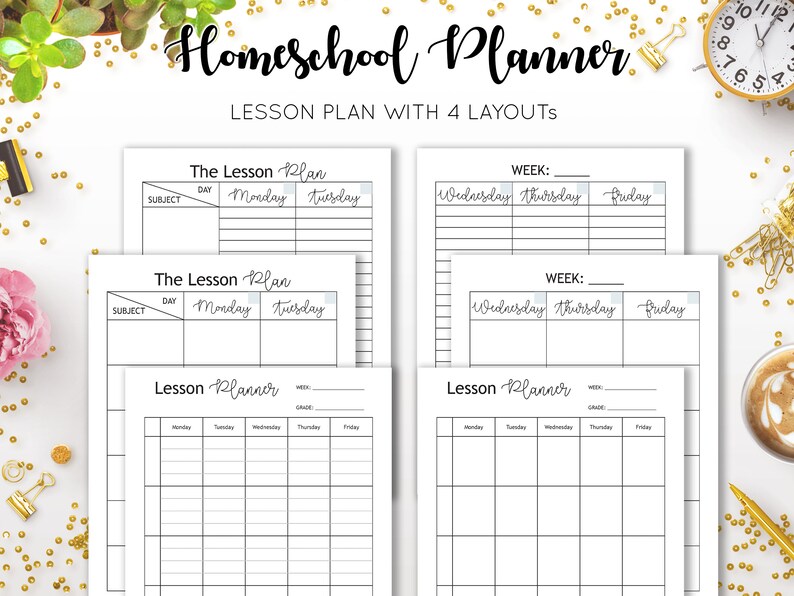 Homeschool Planner Lesson Plan Ultimate Undated Printable Curriculum Academic Monthly Schedule Organizer Calendar College Inserts PDF Refill image 3