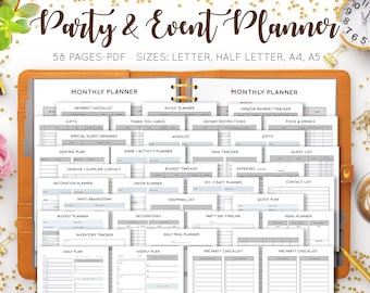 Event Planner, Birthday Party Planner, Event Coordinator, Management Schedule Checklist Organizer Planning Editable Printable Insert Refill