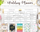 Wedding Planner Printable, Wedding Planner Checklist, Wedding Planning Kit Binder Book Wedding Organizer Mambi Happy Planner Inserts Refill