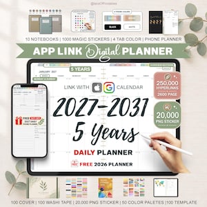 ULTIMATE Digital Planner 2027 2028 –2031, Goodnotes Planner, Five Year Planner, iPad Planner, Notability, Hyperlinked Planner, ALL in ONE