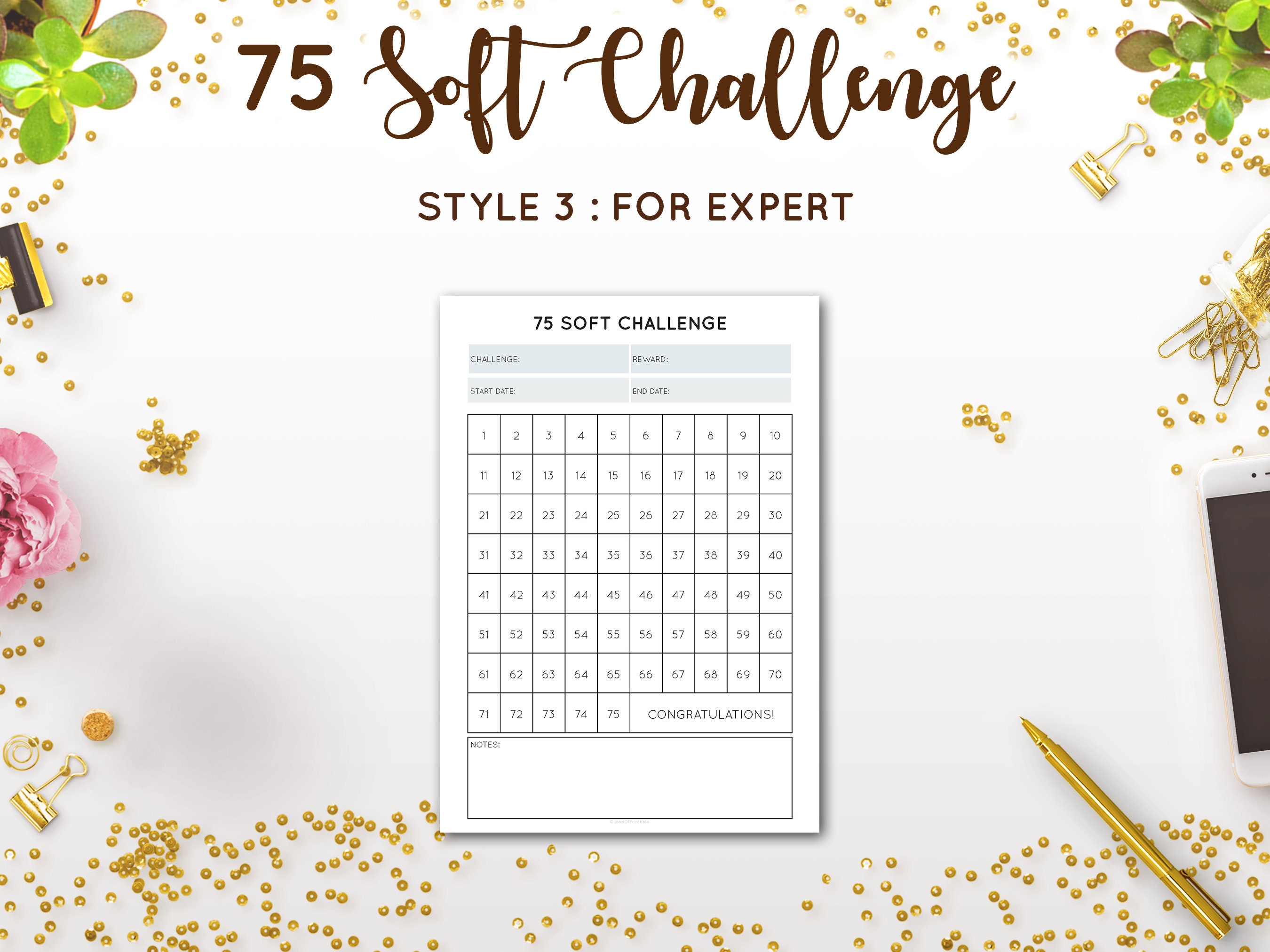 75 SOFT Challenge Tracker 75 Day Easy Challenge Weekly Meal Etsy UK