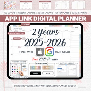 2025 2026 Digital Planner, Goodnotes Planner, Hyperlinked Planner, Daily planner, Apple Reminder Digital Planner, Notability Planner, Penly