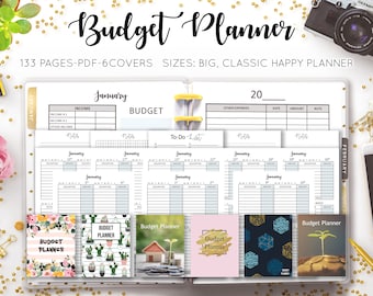 Budget Planner, Monthly Budget, Budget Tracker, Dated Daily Planner, Finance Journal, Expense Tracker, Mambi Happy Planner HP Inserts Refill