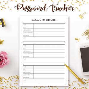 Password Tracker Log Password Organizer Password Keeper Password List ...