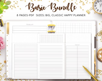 Dot Grid Paper, Lined Paper, Graph Paper, To Do List Printable, Dot Journal, Graphing Paper, Line Sheet Mambi HP Happy Planner Insert Refill
