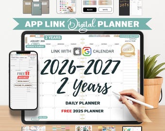Digital Planner, Goodnotes Planner, 2026 2027, iPad Planner, Notability Planner, Hyperlinked Planner, Daily planner, GOLD Edition
