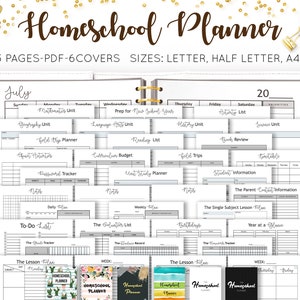 Homeschool Planner Lesson Plan Ultimate Undated Printable Curriculum Academic Monthly Schedule Organizer Calendar College Inserts PDF Refill image 1