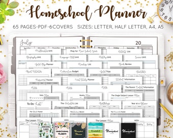 Homeschool Planner Lesson Plan Ultimate Undated Printable Curriculum Academic Monthly Schedule Organizer Calendar College Inserts PDF Refill