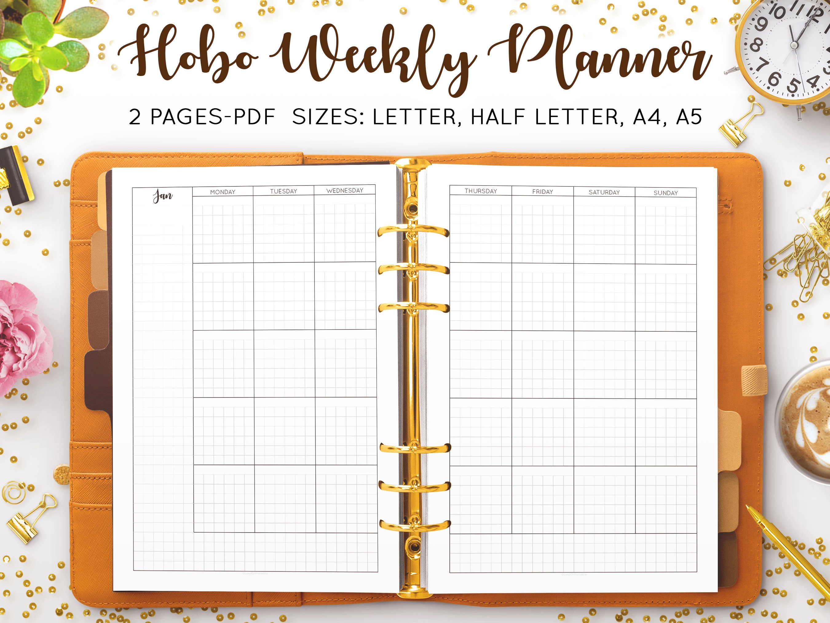 Hobonichi Week Planner, Undated Weekly Planner Printable, Weekly ...
