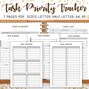 Task Tracker To Do List Planner Printable Matrix Priority List Insert Action Plan Template Schedule daily tracker business Insert PDF Refill