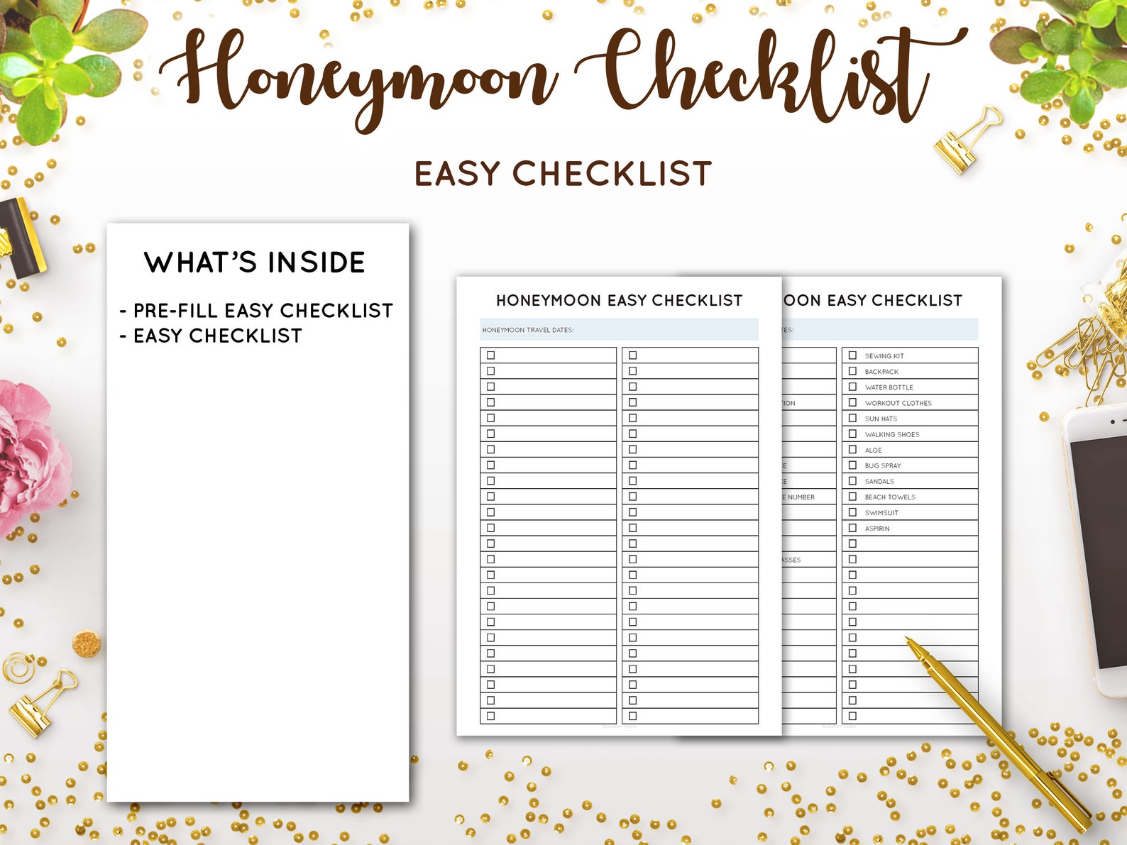 Honeymoon Checklist, Honeymoon Planner, Honeymoon Packing List, Travel ...