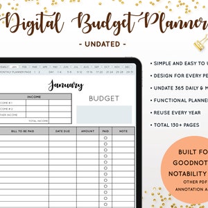 デジタル予算プランナー、GoodNotes プランナー、iPad 用デジタル予算プランナー、日付未記載のデジタルプランナー、Notability、Android デジタルプランナー