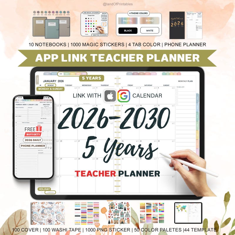 26 27 Teacher Planner - Etsy