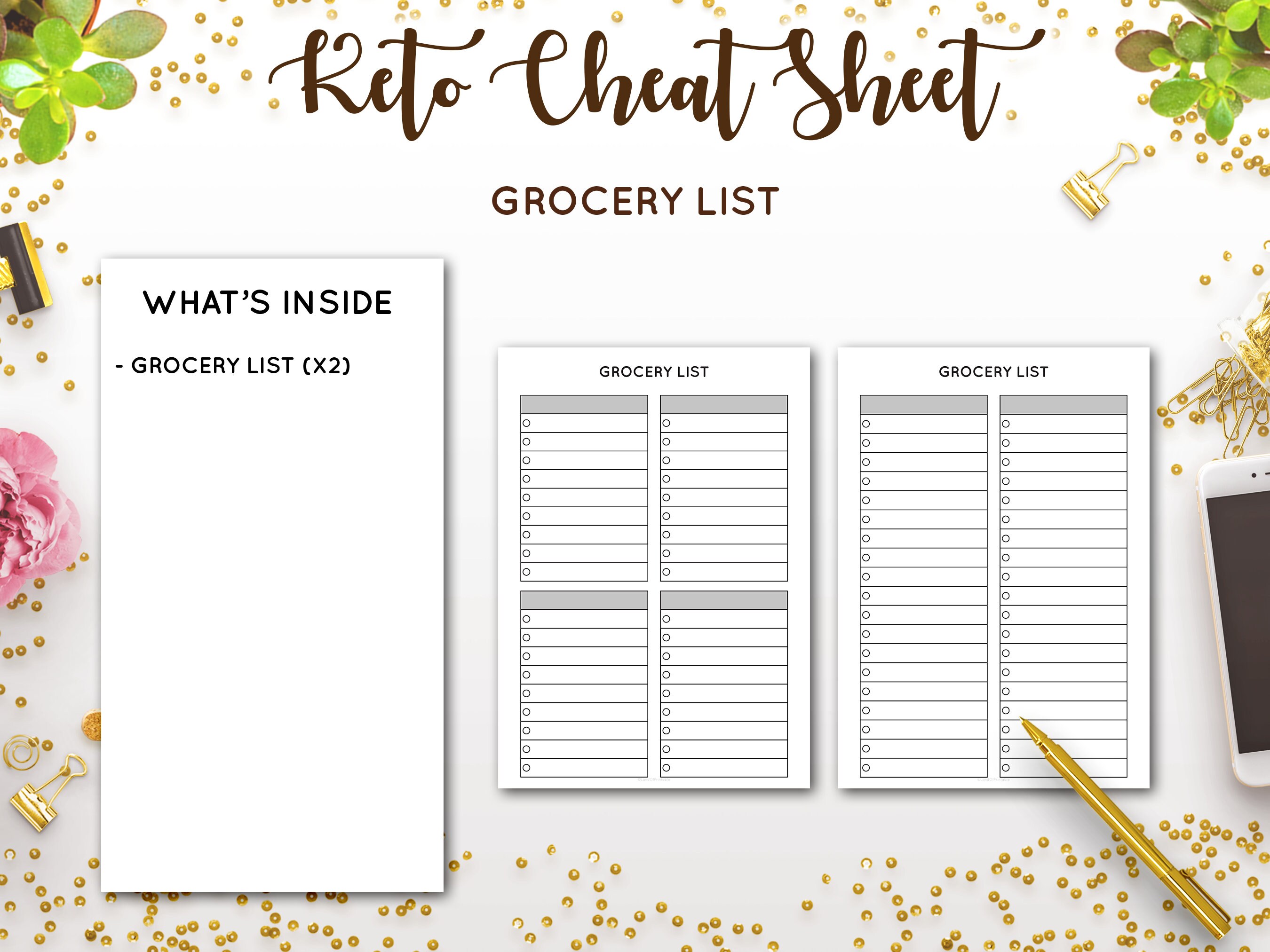 Keto Cheat Sheet Keto Grocery List Food List Low Carb Food List